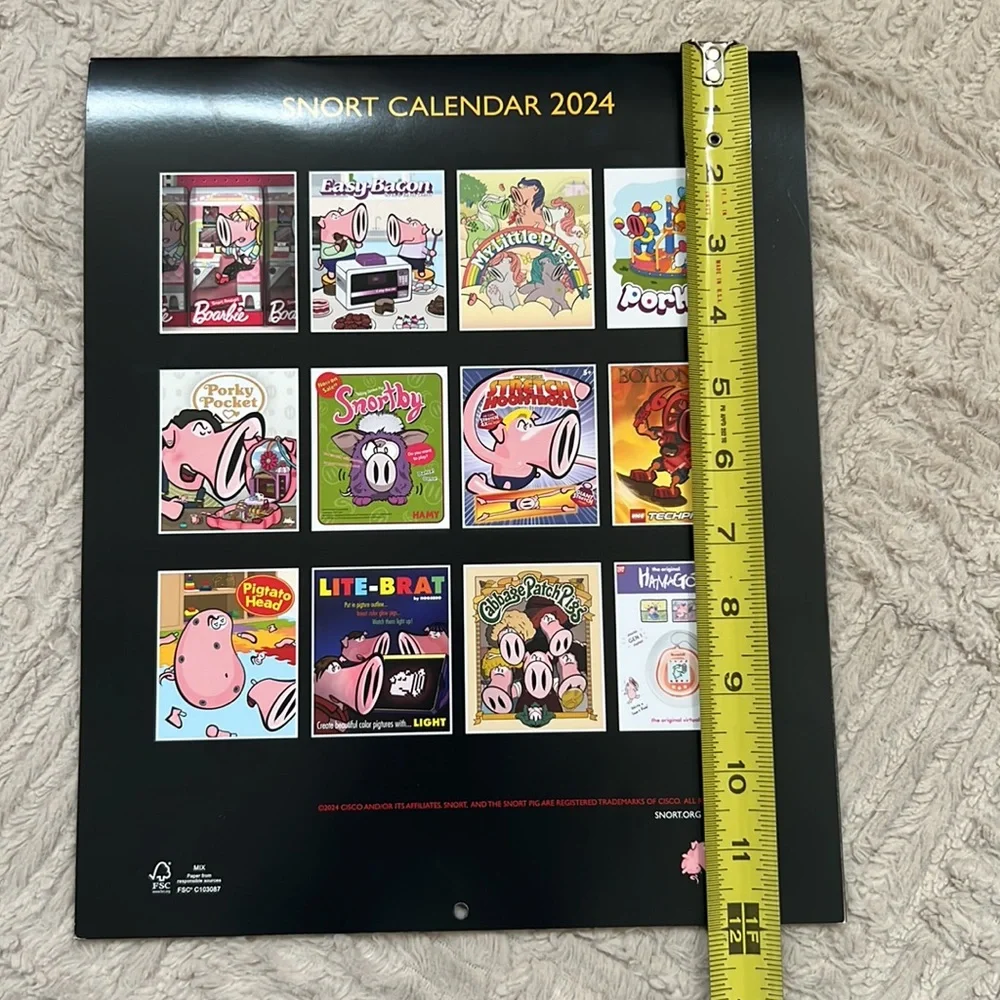 2024 Snort calendar classic toys, wall calendar featuring Snort and classic toys
